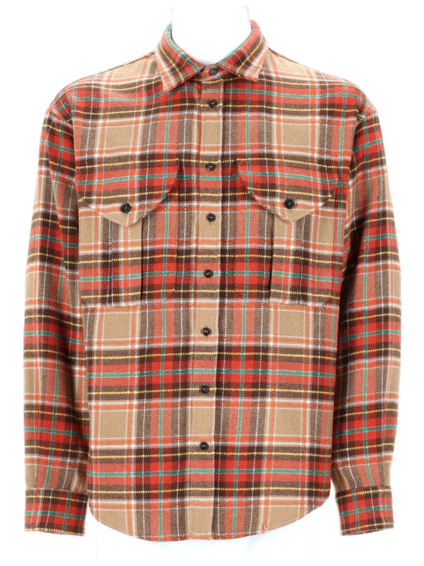 Dsquared2 Plaid Military Button-Up Wool-Blend Shirt