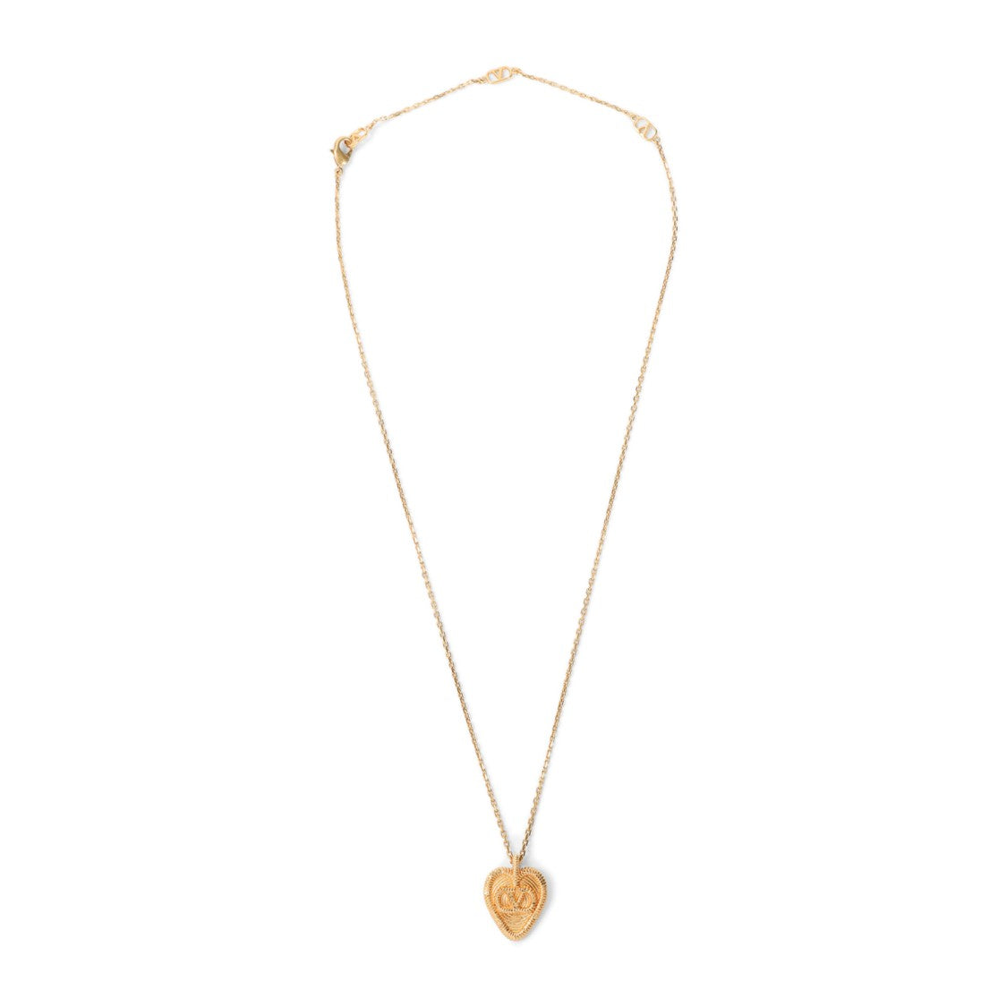 Valentino Antique Brass Heart Pendant Necklace