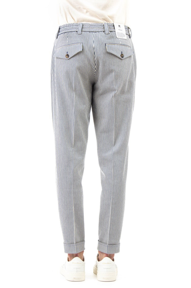 Pt Torino Pure Cotton Striped The Rebel Fit Trousers
