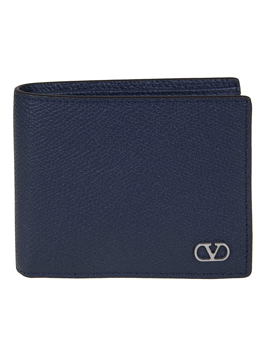 Valentino Garavani Vlogo Signature Grained Calfskin Billfold Wallet