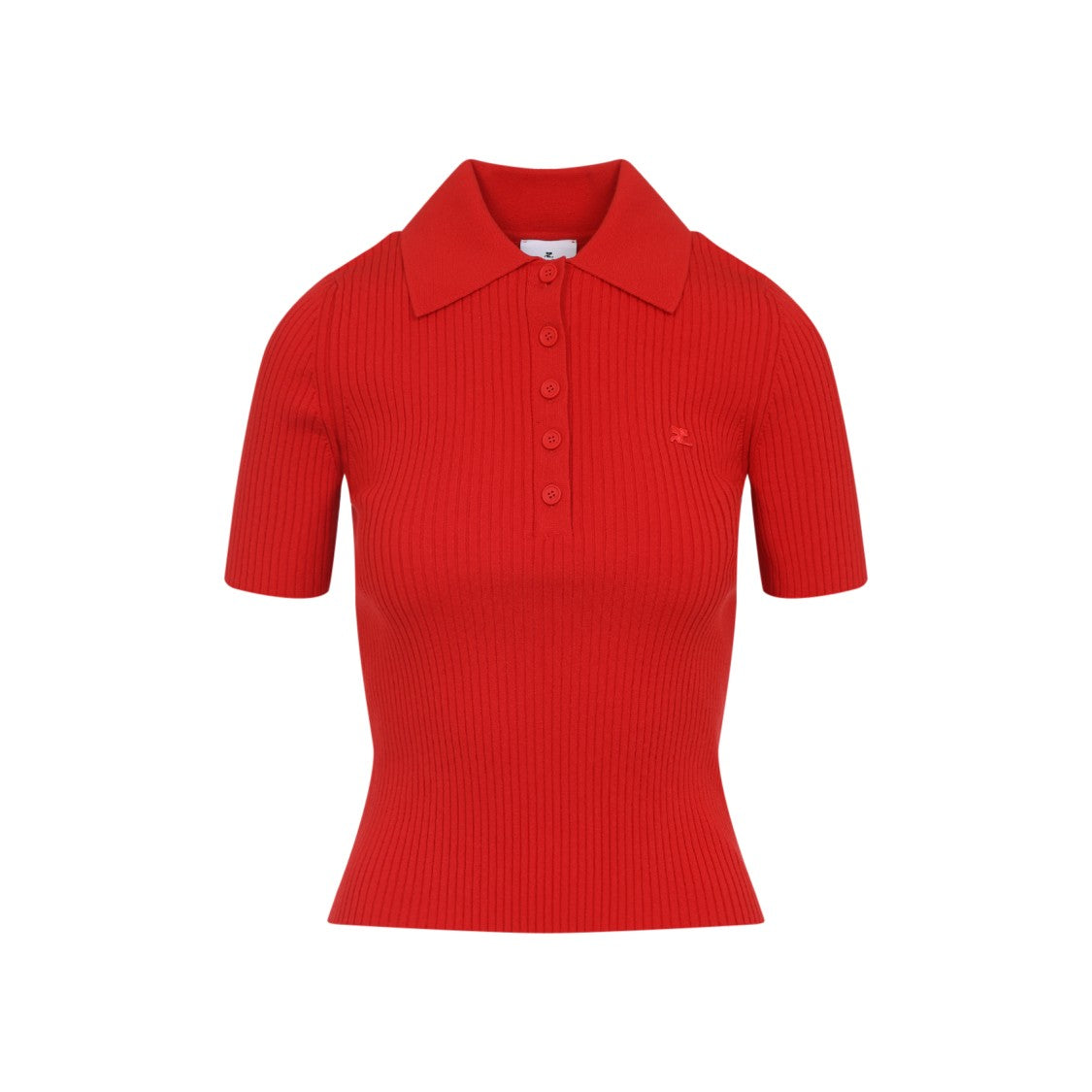Courrèges Signature Red Viscose Polo