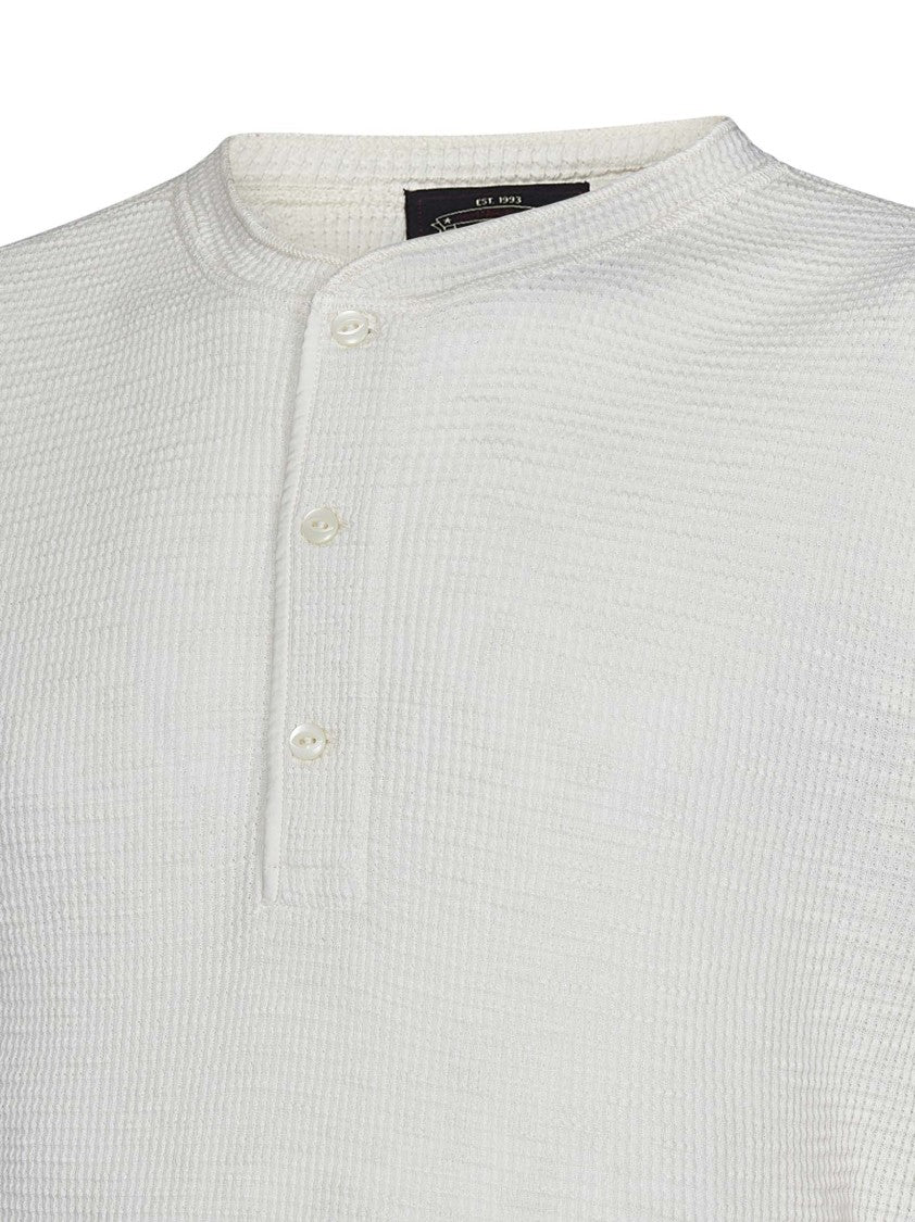 Polo Ralph Lauren Waffle-Knit Henley Shirt In Pristine White