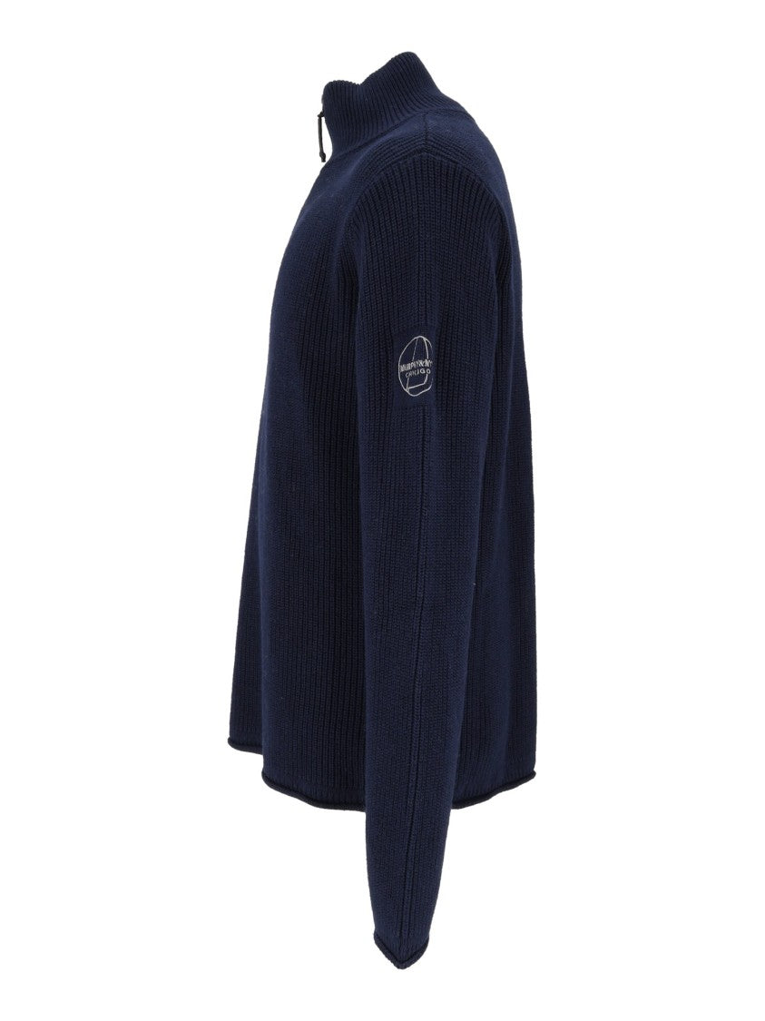 Murphy & Nye Blue Nights Fender Ribbed Half-Zip Sweater