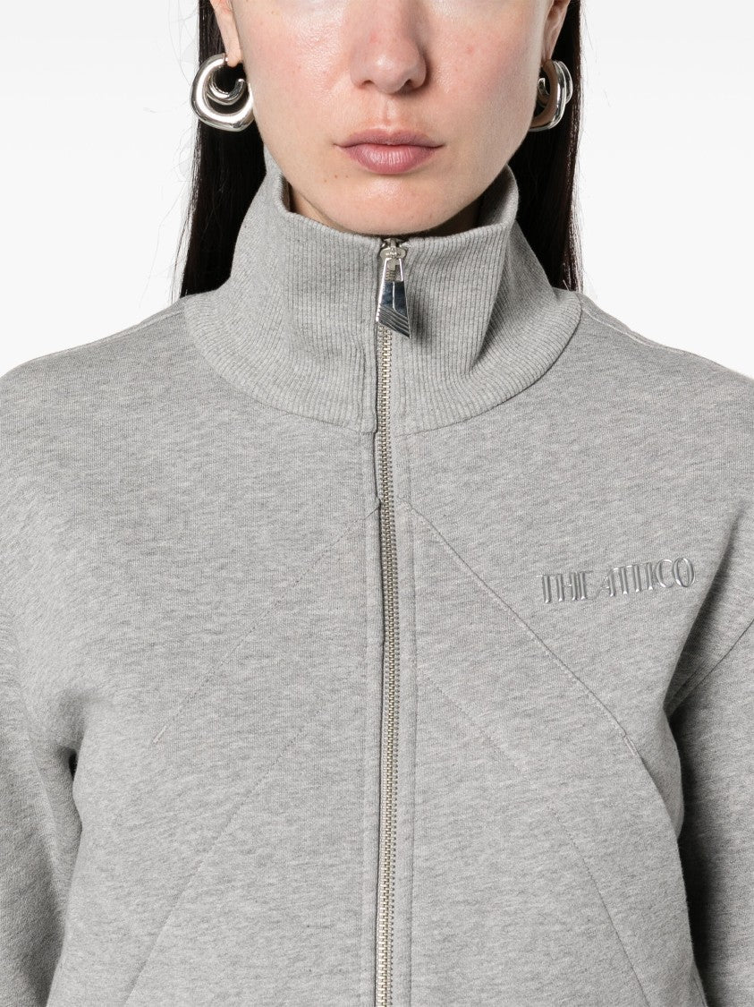 The Attico Grey Cropped American Fleece Jacket