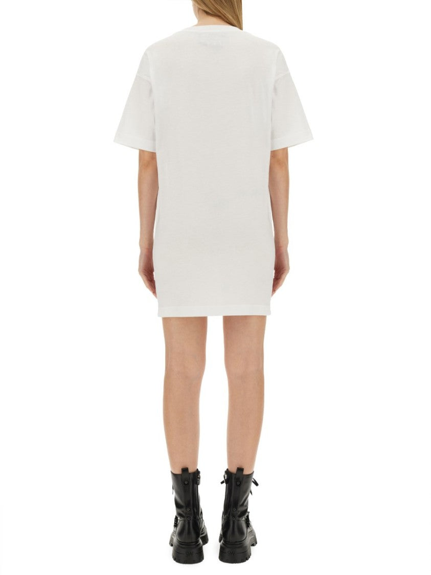 Moschino Oversized Cotton Dress Graphic Teddy Bear