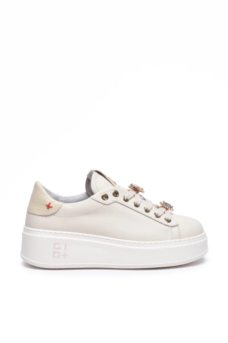 Gio + White Leather Rubber Women's Leather Sneakers