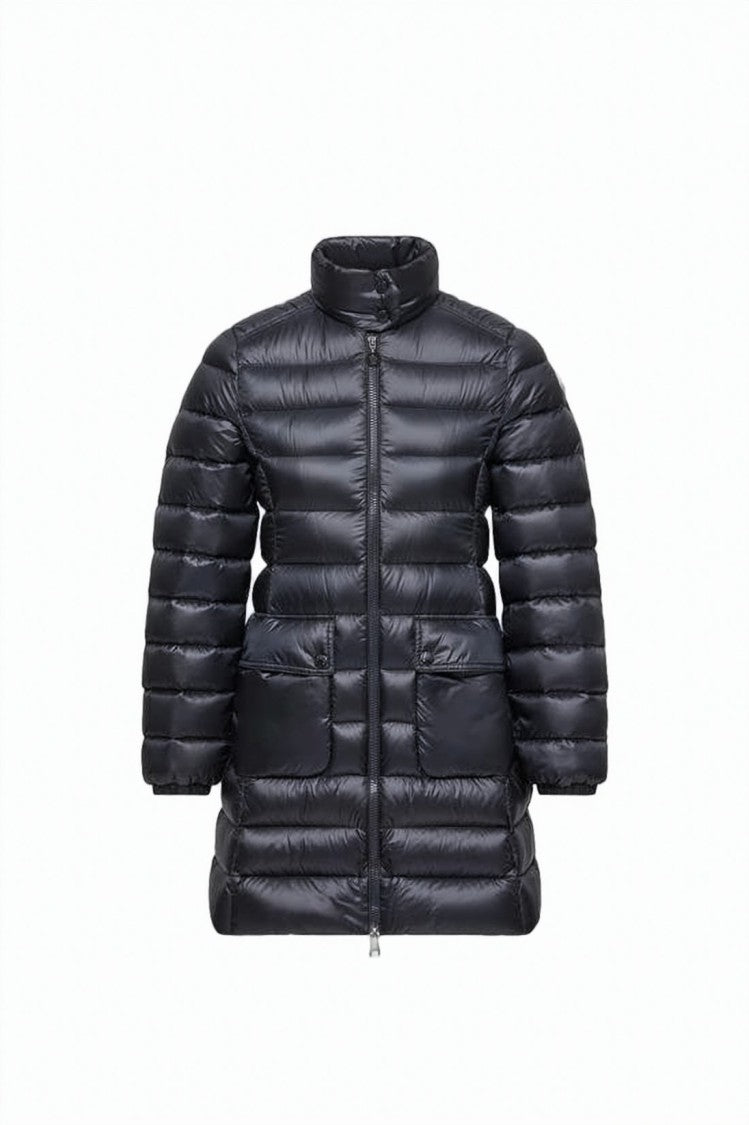 Moncler Quilted Padded Jacket With High Collar And Flared Silhouette