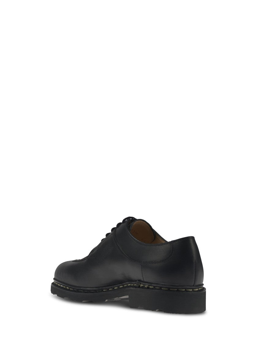 Paraboot Calf Leather Flat Shoes With Lace-Up Closure