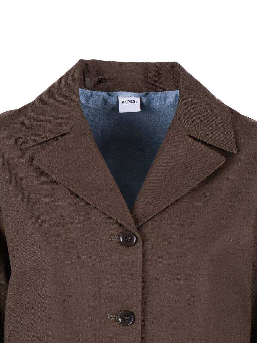 Aspesi Boxy Cropped Button Jacket