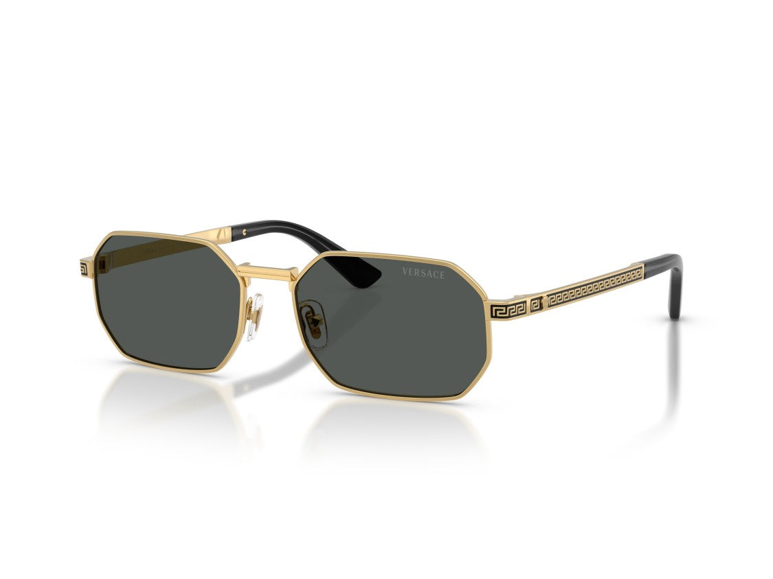 Versace Gold 0Ve2297 Metal Geometric Octagonal Sunglasses
