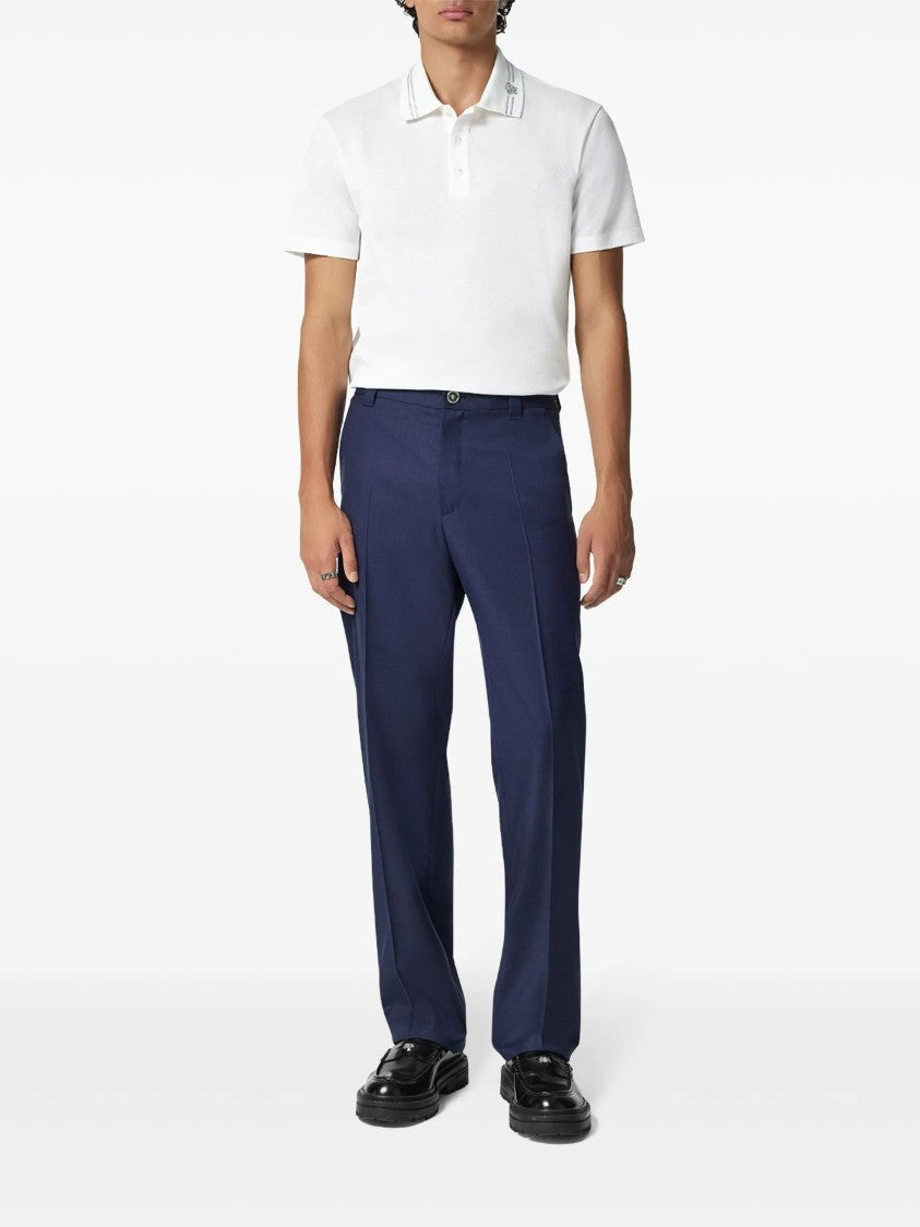 Versace Black Classic Short-Sleeve Double Stripe Polo