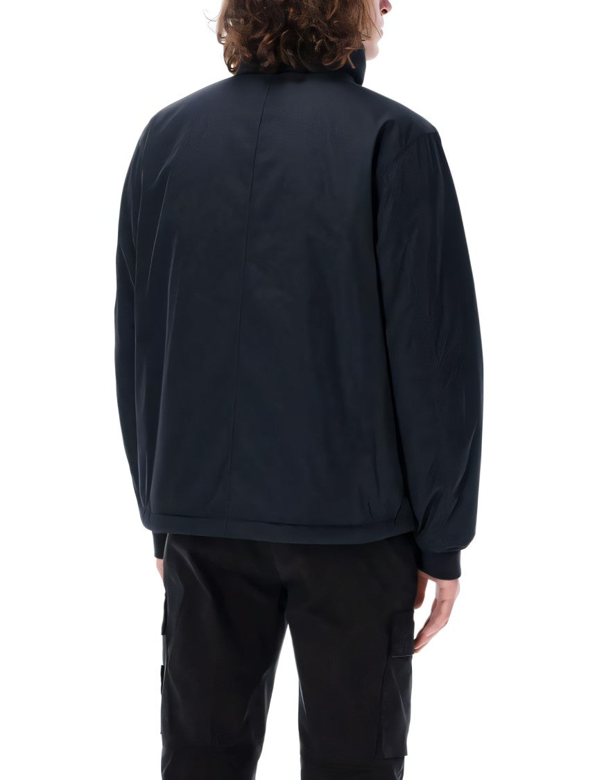 Stone Island Black Stone Island Jacket With High Collar And Logo Patch