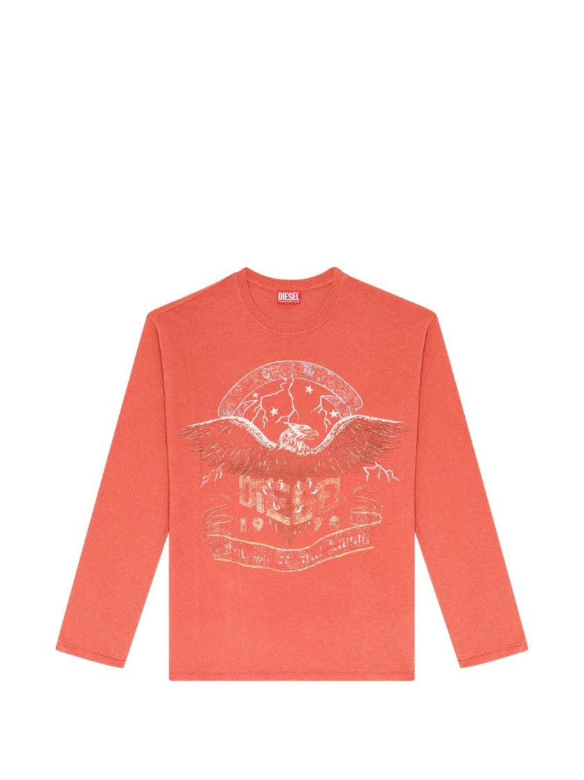 Diesel Eagle Graphic Print Relaxed-Fit Silk-Nylon Blend Shirt