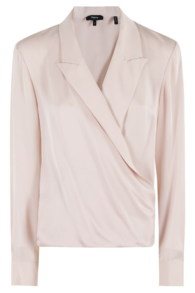 Theory Lapel Wrap Blouse