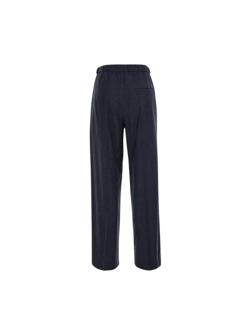 Tela High-Waisted Pleated Wool Straight-Leg Pants