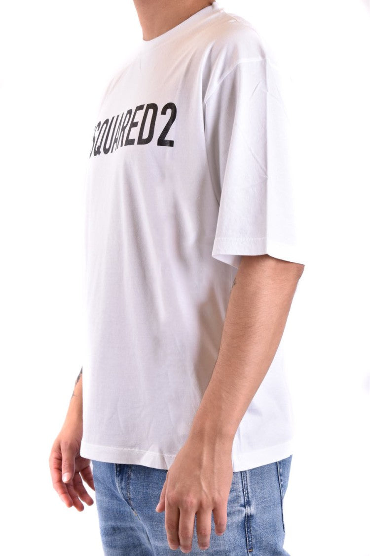 Dsquared2 White Cotton Wordmark T-Shirt