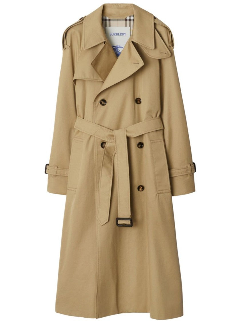 Burberry Belted Beige Trench Coat With Classic Plaid Lining