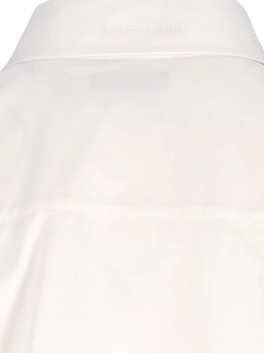 Balenciaga Semi-Fitted Shirt, In White Cotton, Classic Collar