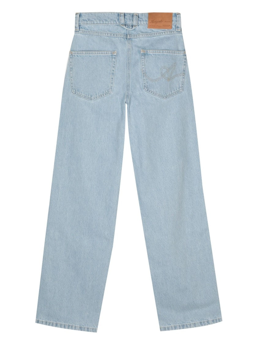 Axel Arigato Blue Studio Stripe Light Blue Straight-Leg Cotton Jeans