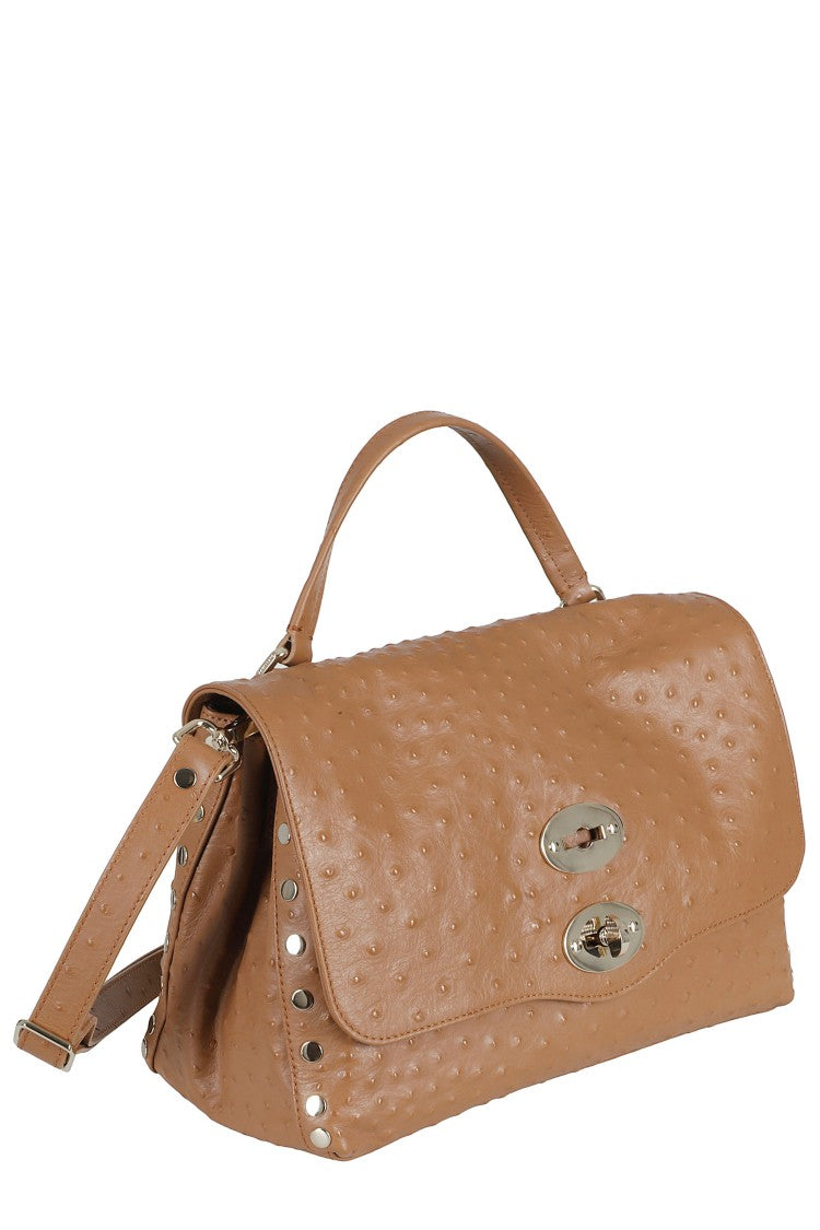Zanellato Brown Postina Cactus Swivel Buckle Leather Shoulder Bag