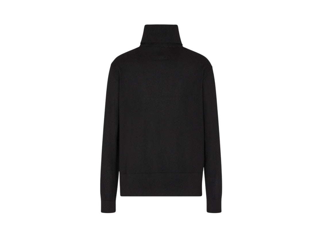 Armani Exchange Long-Sleeved Turtleneck Sweater In Soft Virgin Wool