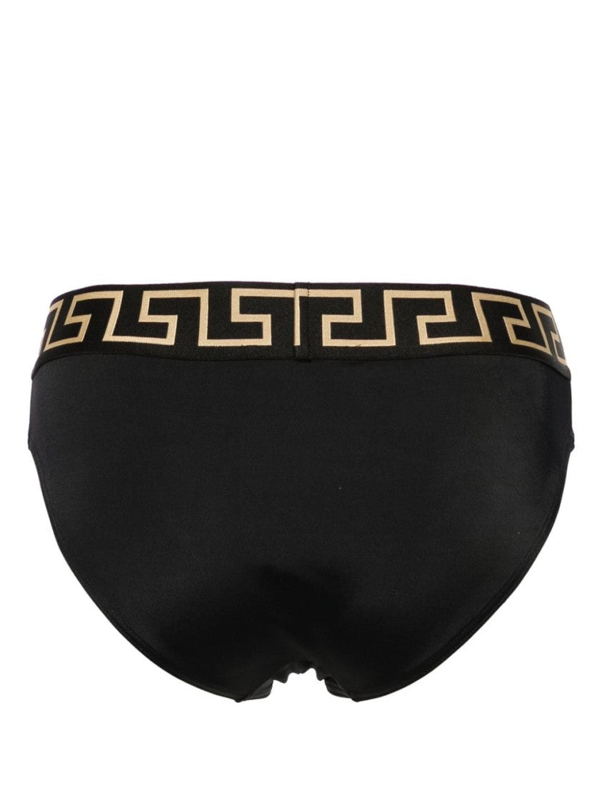 Versace Brief Swimwear With Gold-Tone Medusa Head Motif