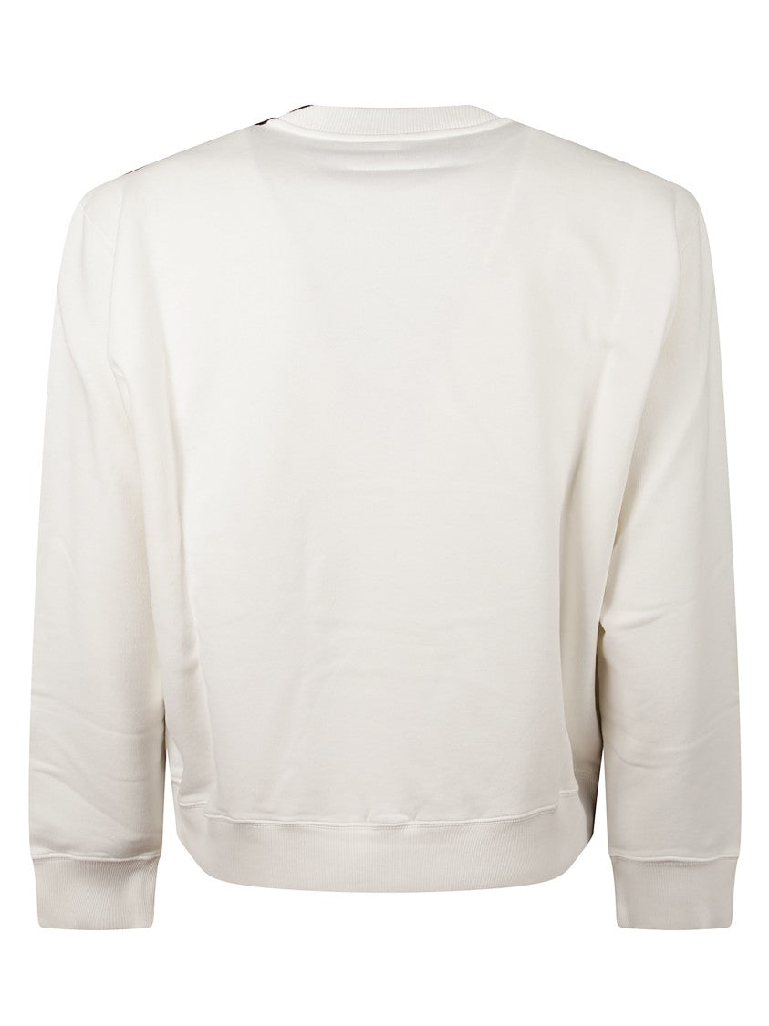 Mm6 By Maison Margiela Cotton Sweatshirt With Contrasting Neckline Detail