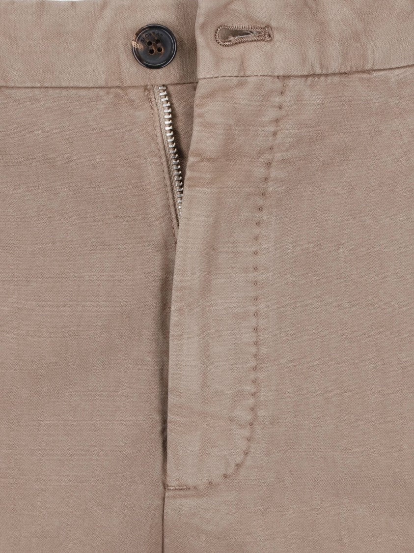 Incotex Taupe Cotton Straight-Leg Pants