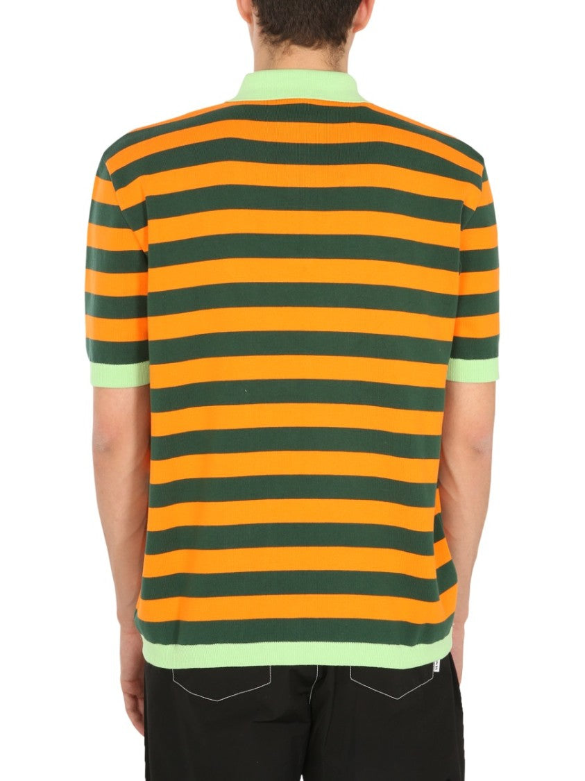 Sunnei X Eleonora Bonucci Horizontal Striped Knitted Polo Shirt