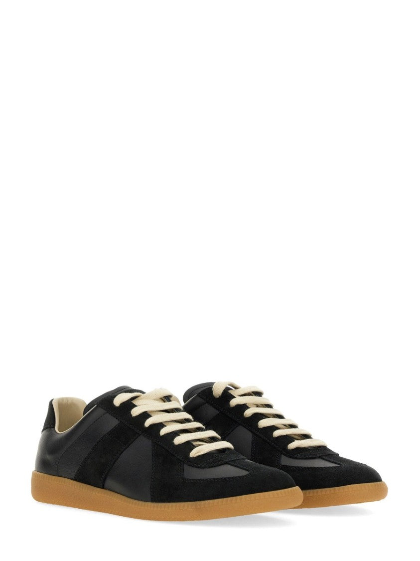 Maison Margiela Neutrals Replica Suede Panel Leather Sneakers