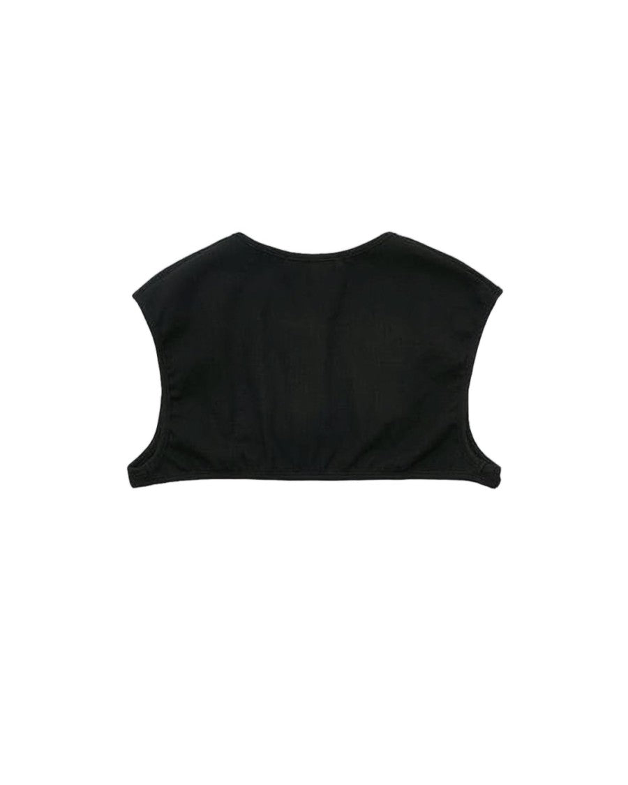 Amomento Cropped Black Cardigan With Button Closure