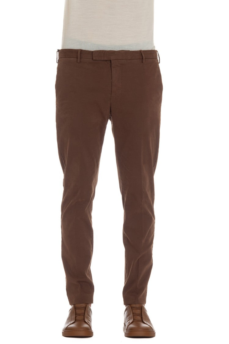 Pt Torino Dieci Fit Cotton Satin Trousers