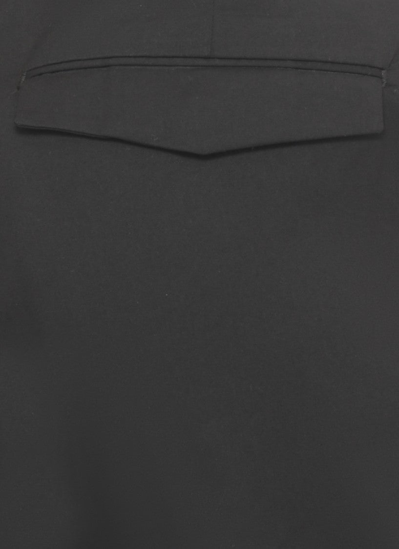 Pt Torino Black Hook Fastening Cotton Pants