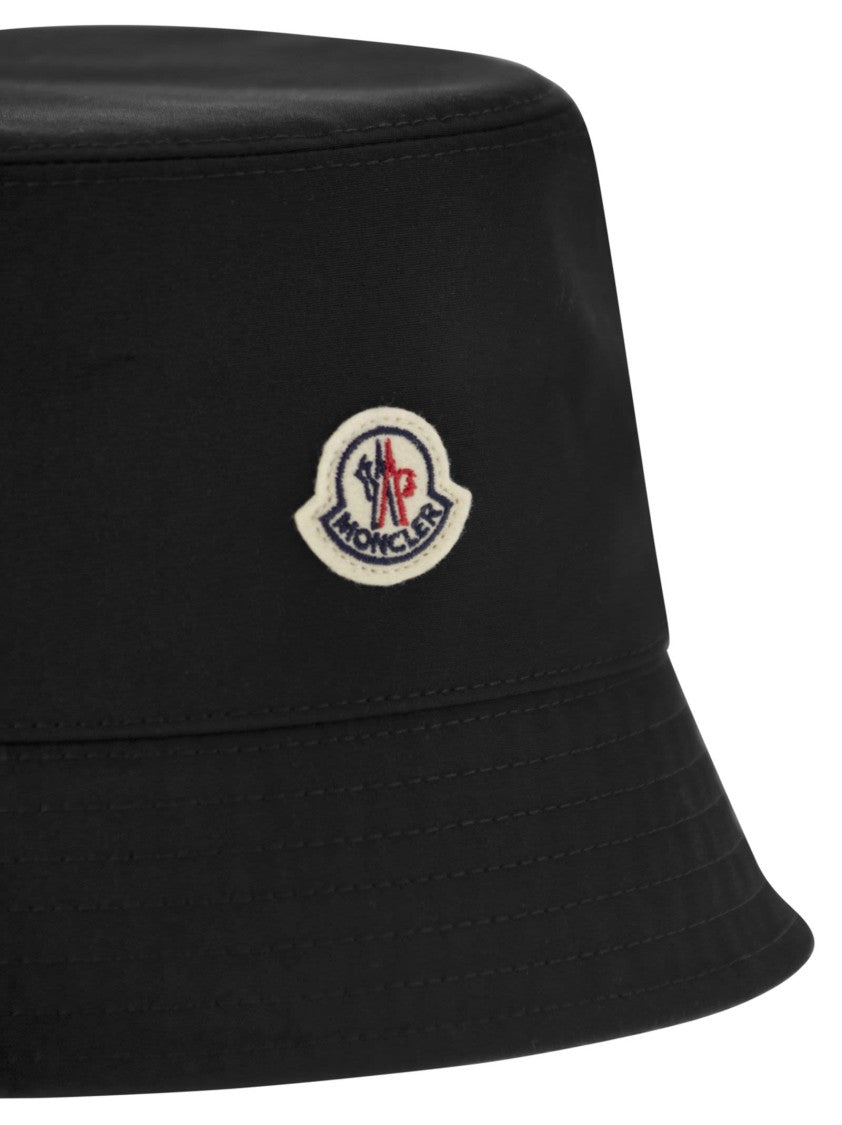Moncler Structured Black Micro Cotton Bucket Hat