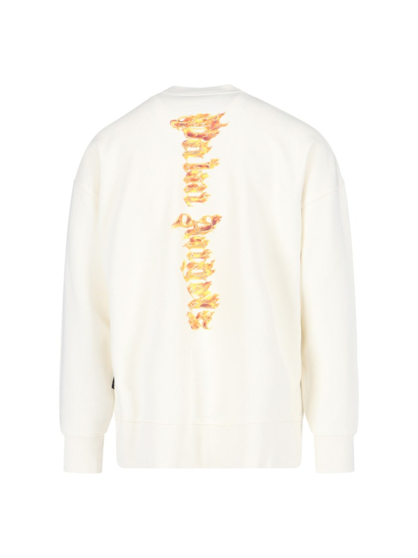 Palm Angels Burning Palm Printed Sweatshirt – Off-White