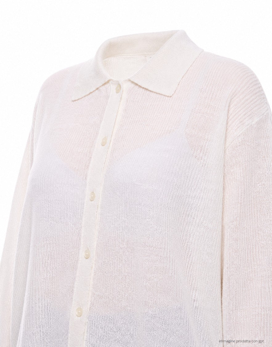 Atomofactory Ivory Linen Blend Shirt