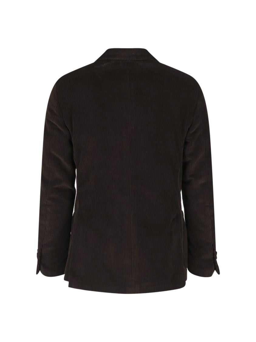 Lardini Brown Corduroy Cotton Velvet Blazer