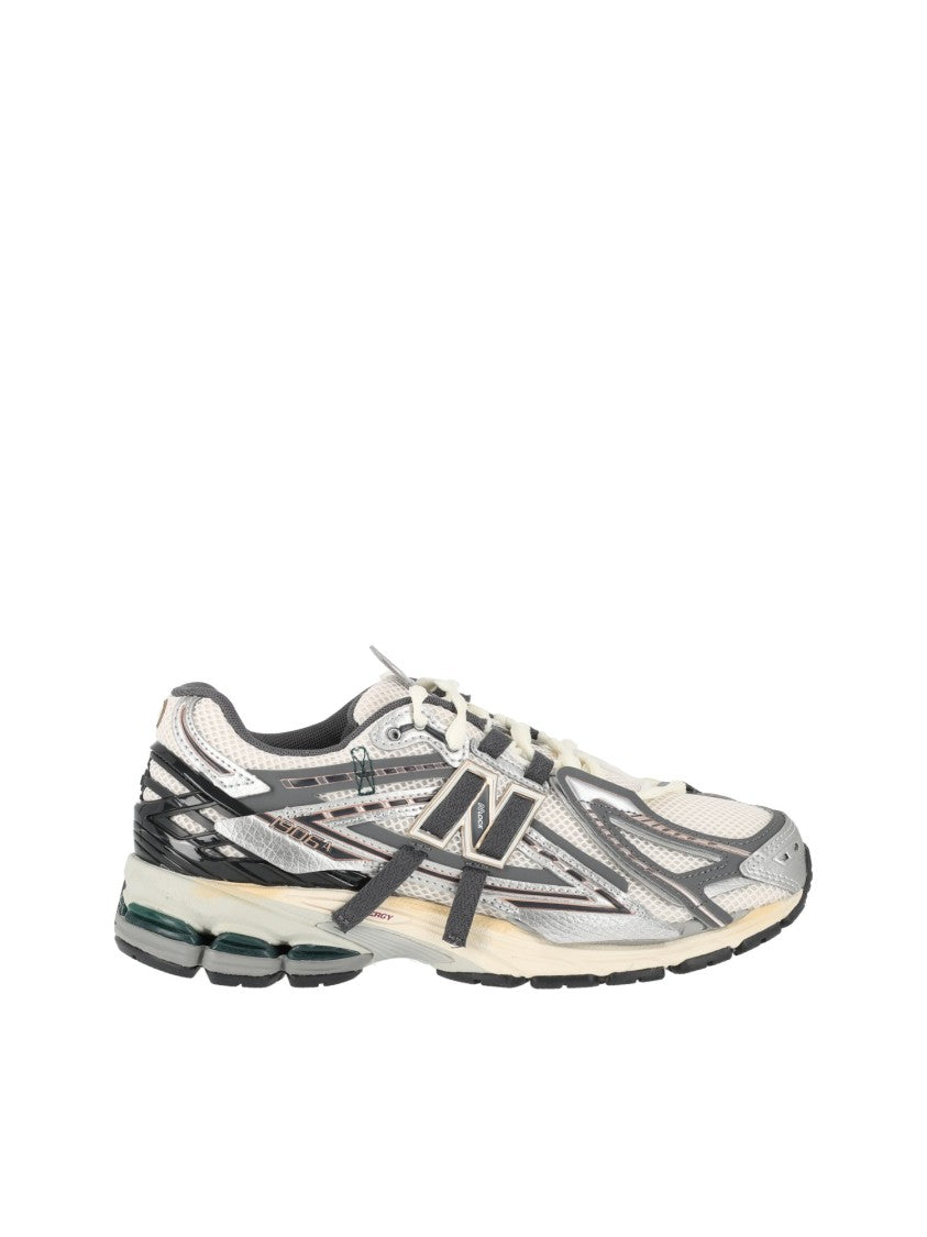 New Balance Silver Metallic Synthetic-Mesh Sneakers