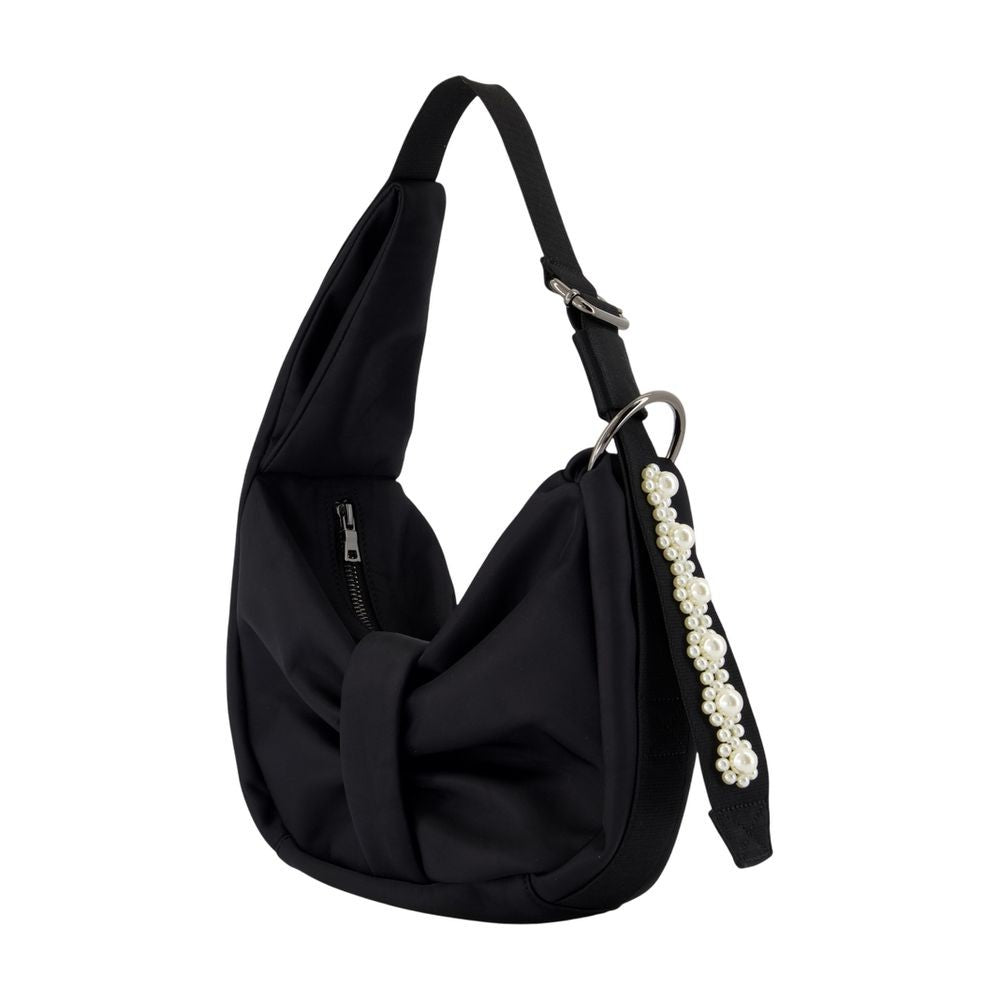 Simone Rocha Mini Sling Bow Shoulder Bag - Nylon - Black