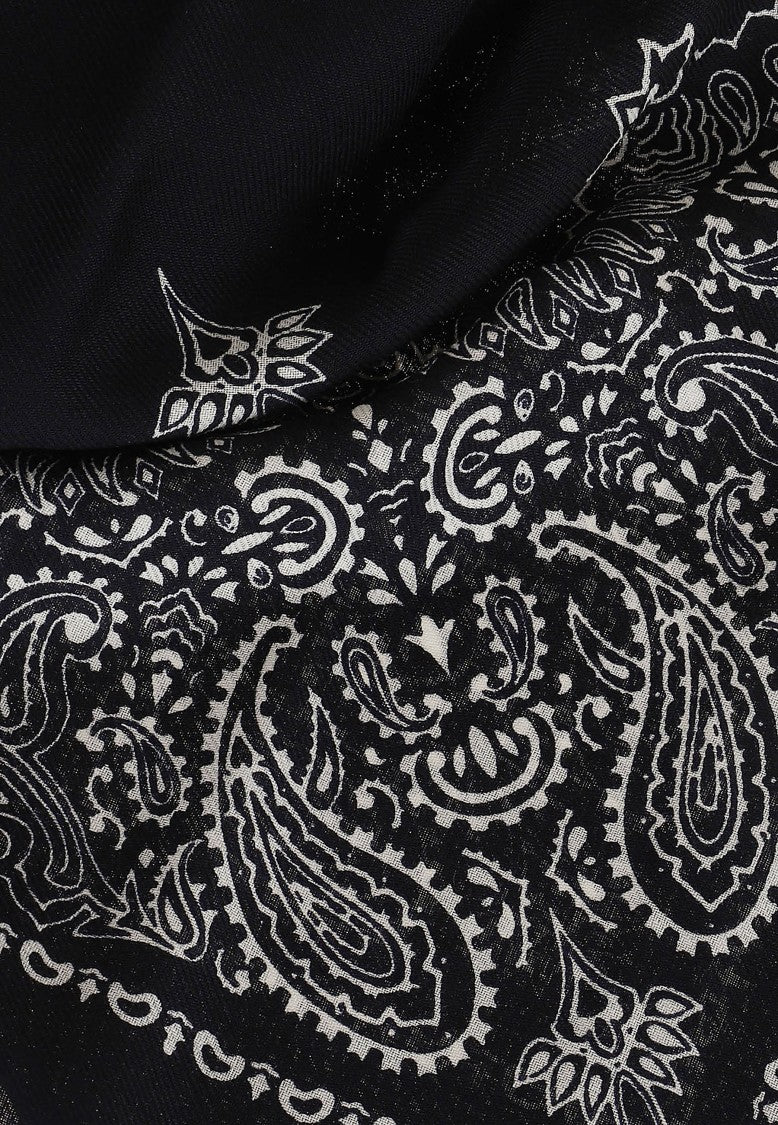 Destin Black Judy Carrè Dis.Bandana 90X90 Wool Scarf