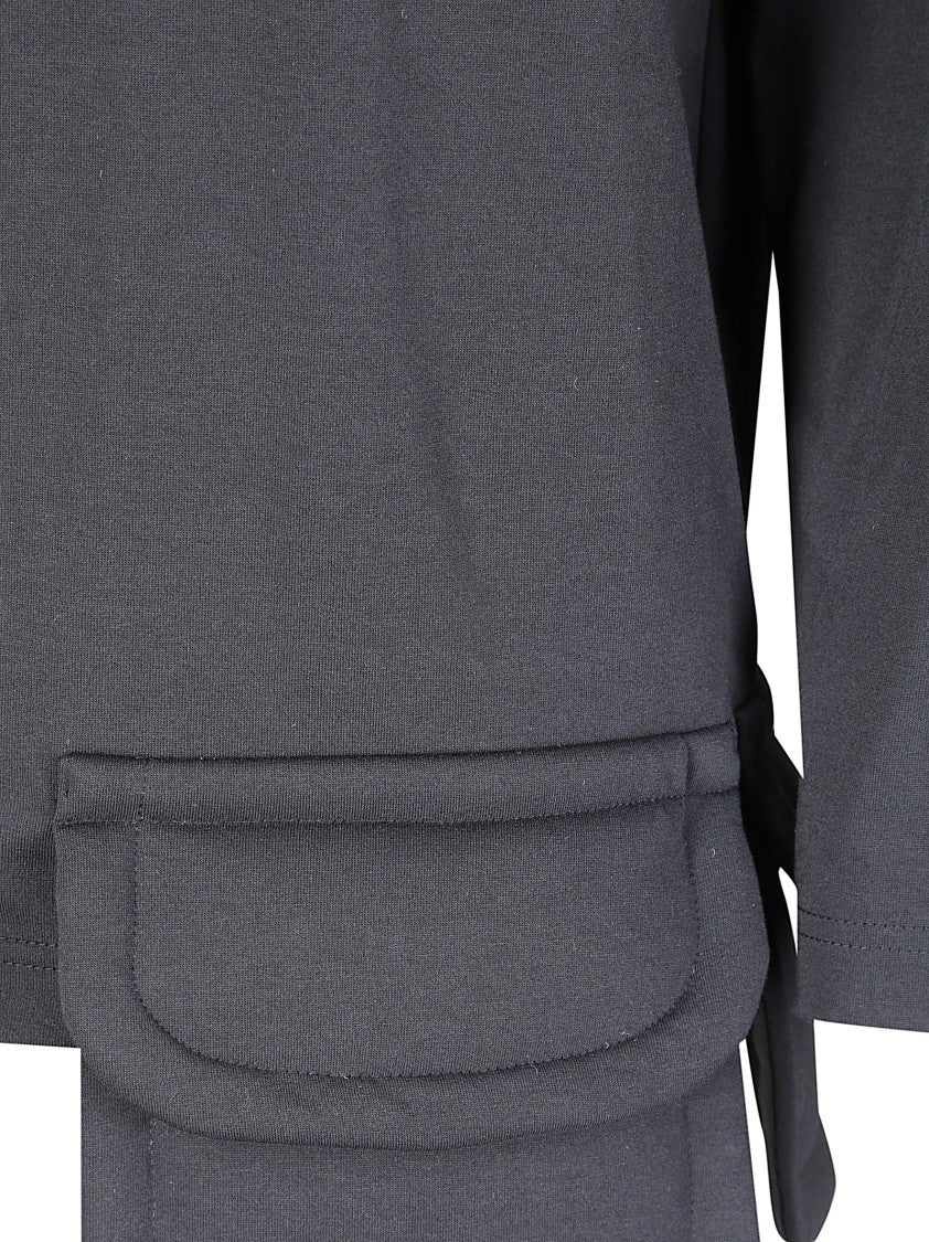 Comme Des Garçons Long-Sleeve Black Top With Structural Patch Pockets
