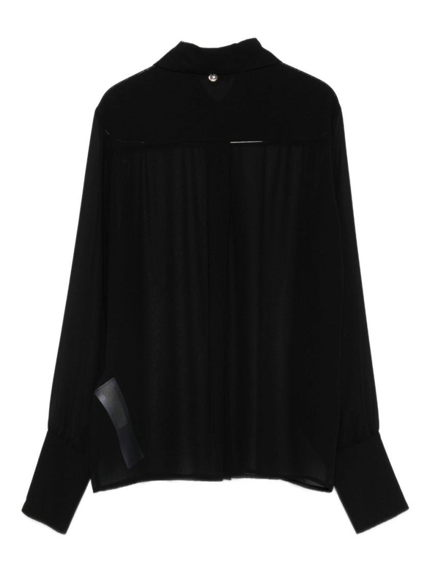 Liu Jo Black Long-Sleeve Shirt With Classic Collar