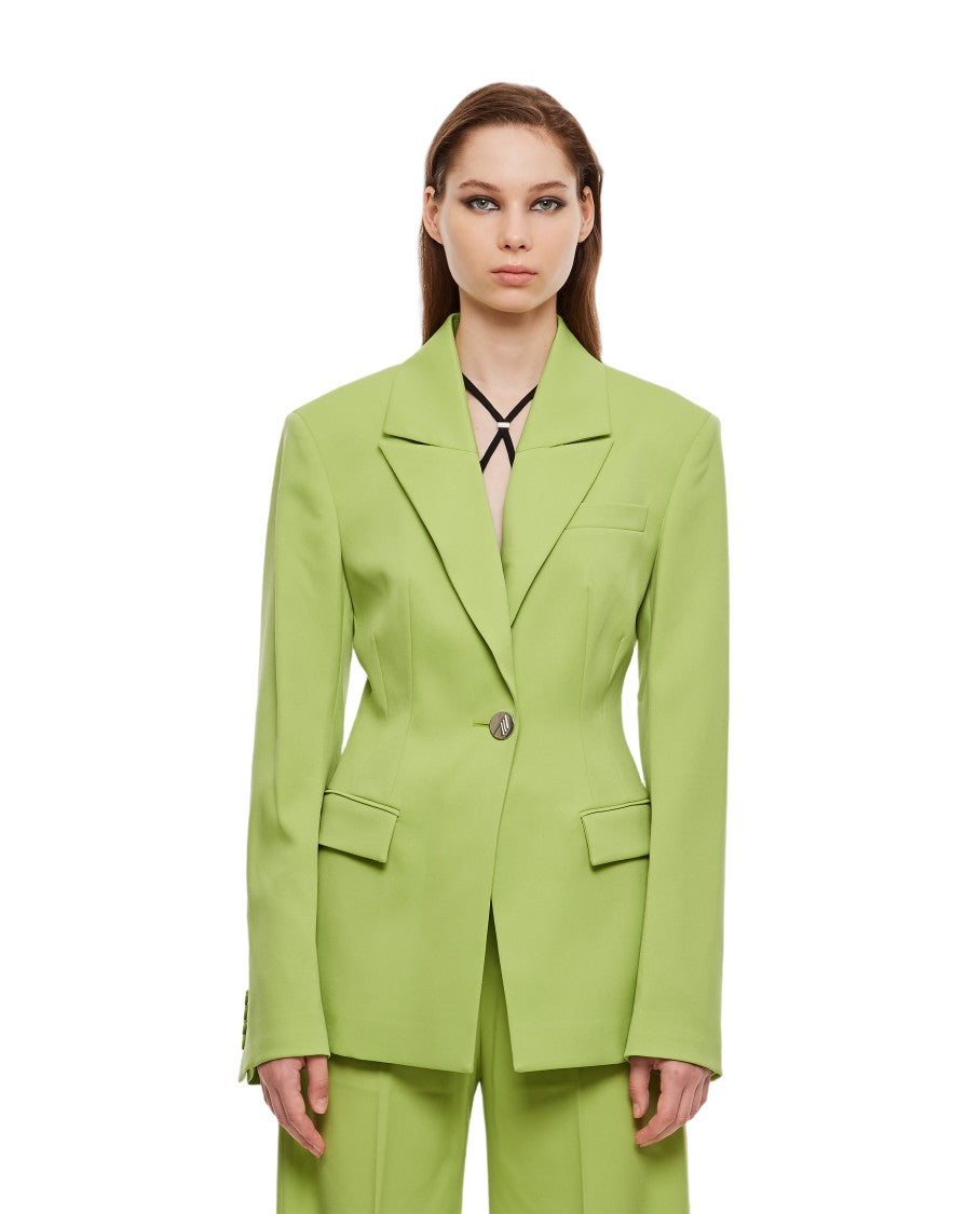 The Attico Gabardine Blue Blazer