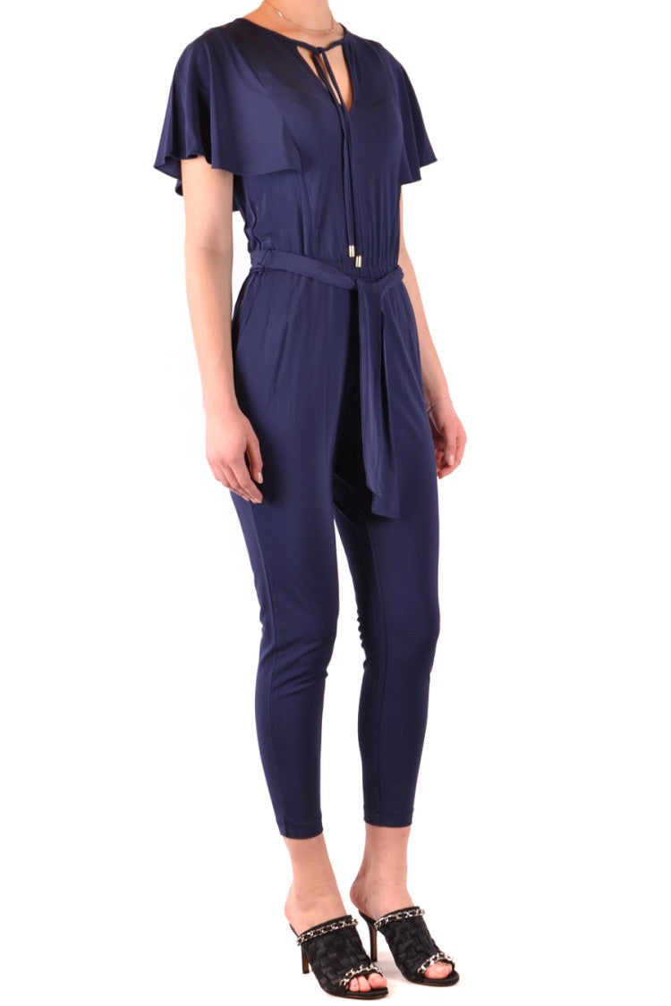 Michael Kors Tailored Deep Navy Jumpsuit With Flutter Sleeves