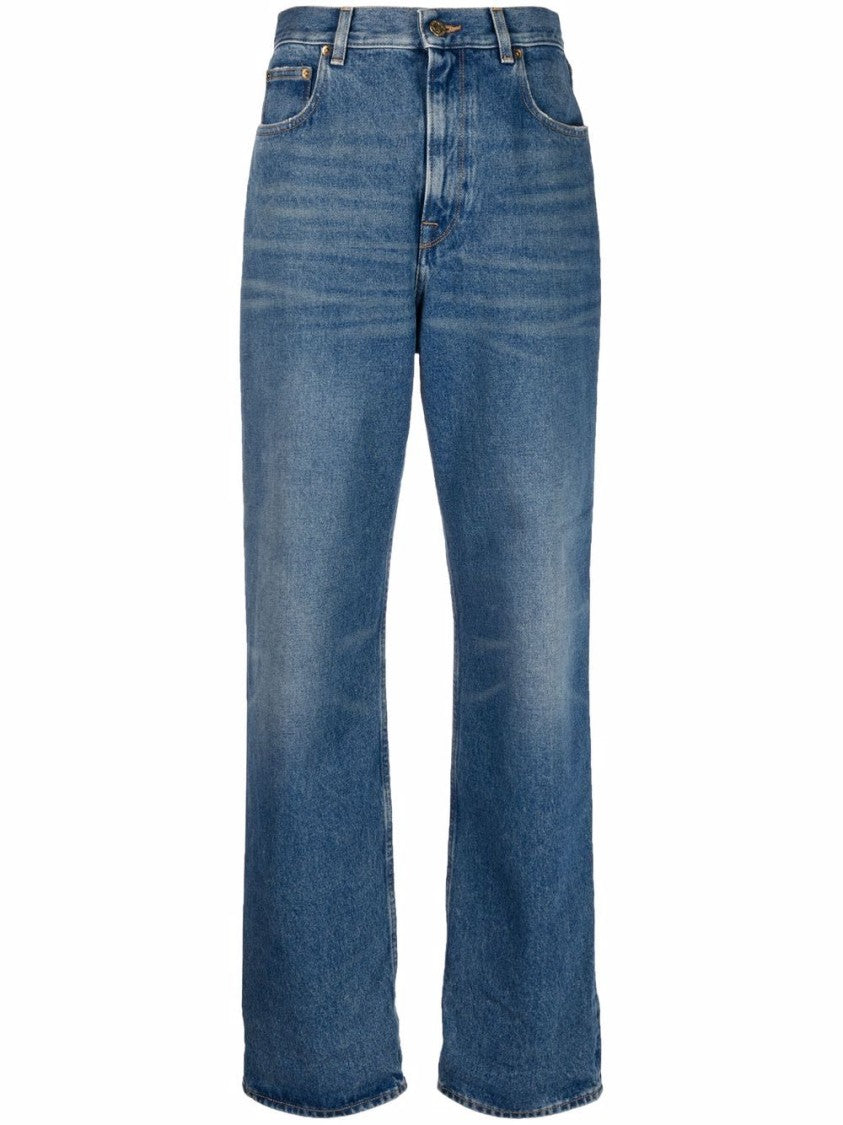 Golden Goose High-Waisted Straight-Leg Jeans In Light Blue Wash