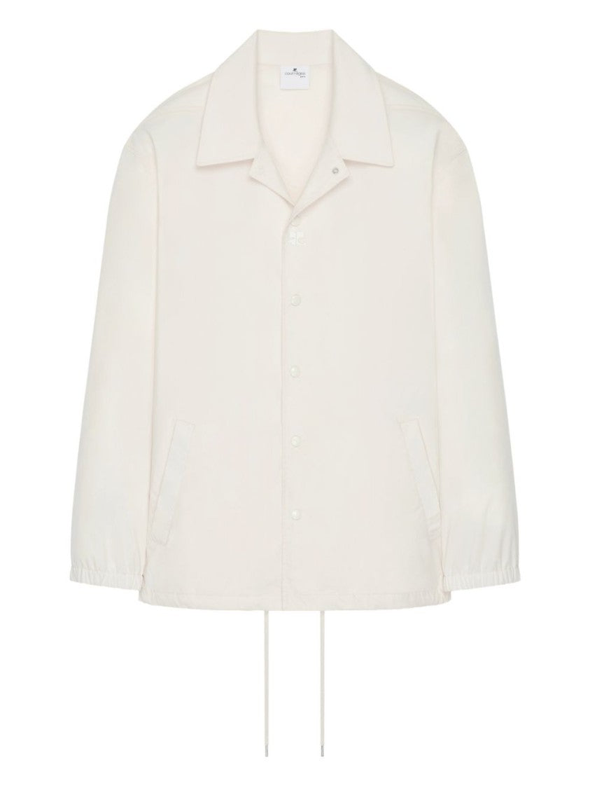 Courrèges Beige Button Drawstring Hem Back Jacket