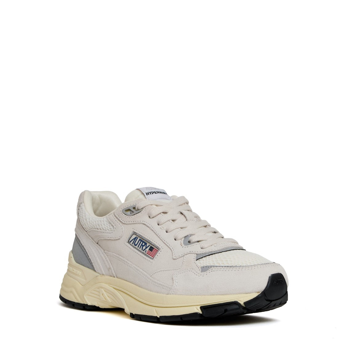 Autry Hyperway Sneakers In Mesh And Suede White, Silver