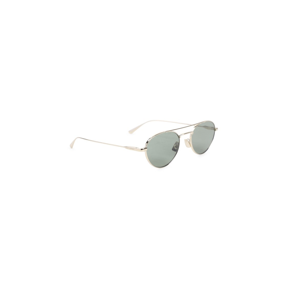 Saint Laurent Gold-Tone Aviator Sunglasses With Green Acetate Lenses
