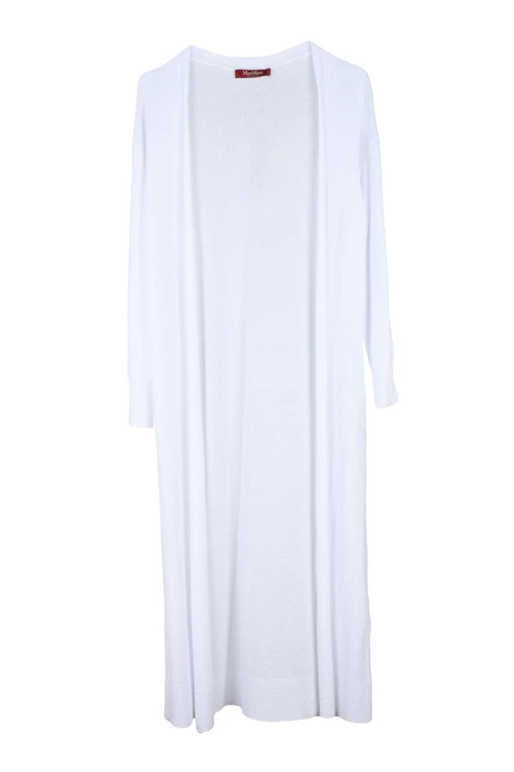 Max Mara Long Open Cardigan - White