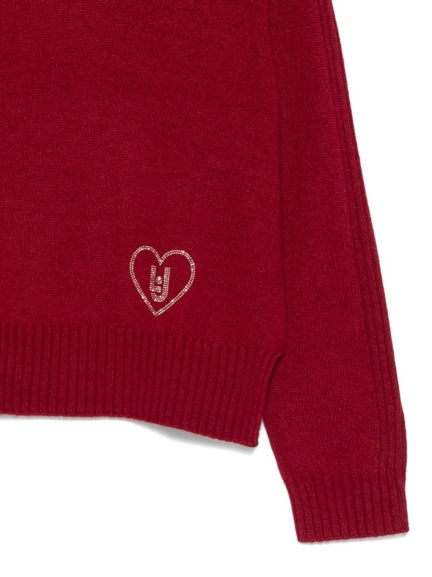 Liu Jo Rich Red Sweater With Heart Emblem